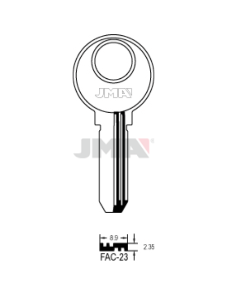 LLAVE EN BRUTO LATON SEGURIDAD FAC-23