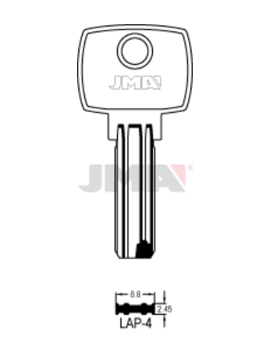 LLAVE EN BRUTO ALPACA SEGURIDAD LAP-4