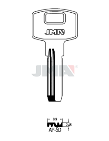 LLAVE EN BRUTO LATON SEGURIDAD AP-5D