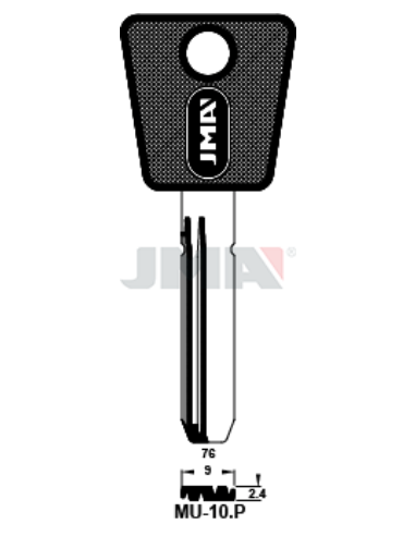 LLAVE EN BRUTO PLASTICO SEGURIDAD MUL-T10P