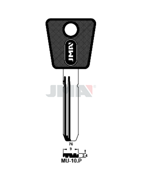 LLAVE EN BRUTO PLASTICO SEGURIDAD MUL-T10P