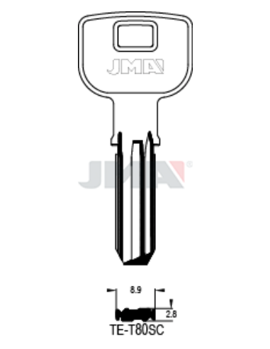 LLAVE EN BRUTO ALPACA SEGURIDAD TE-T80SC