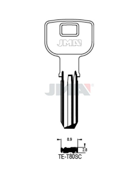 LLAVE EN BRUTO ALPACA SEGURIDAD TE-T80SC