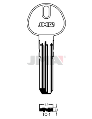 LLAVE EN BRUTO LATON SEGURIDAD TC-1