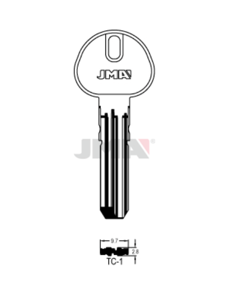LLAVE EN BRUTO LATON SEGURIDAD TC-1