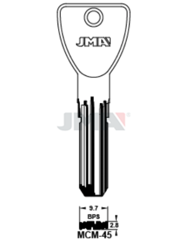 LLAVE EN BRUTO LATON SEGURIDAD MCM-45
