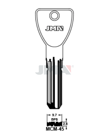 LLAVE EN BRUTO LATON SEGURIDAD MCM-45