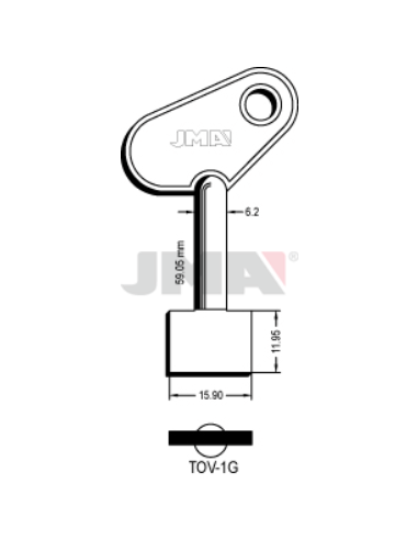 LLAVE EN BRUTO GORJA LATON TOV-1G