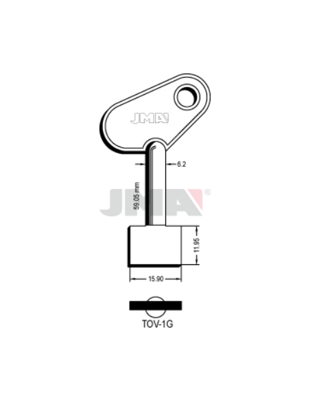 LLAVE EN BRUTO GORJA LATON TOV-1G