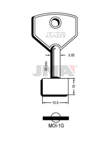 LLAVE EN BRUTO GORJA LATON MOI-1G