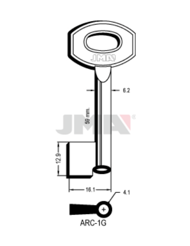 LLAVE EN BRUTO GORJA LATON ARC-1G