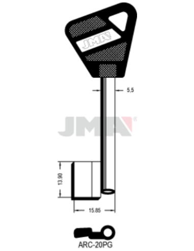 LLAVE EN BRUTO GORJA LATON ARC-20PG