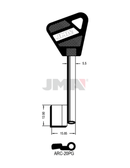 LLAVE EN BRUTO GORJA JMA ARC-20PG