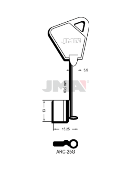 LLAVE EN BRUTO GORJA JMA ARC-25G