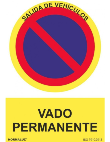 SEÑAL PROHIBIDO VADO PERMANENTE PVC 210X300MM