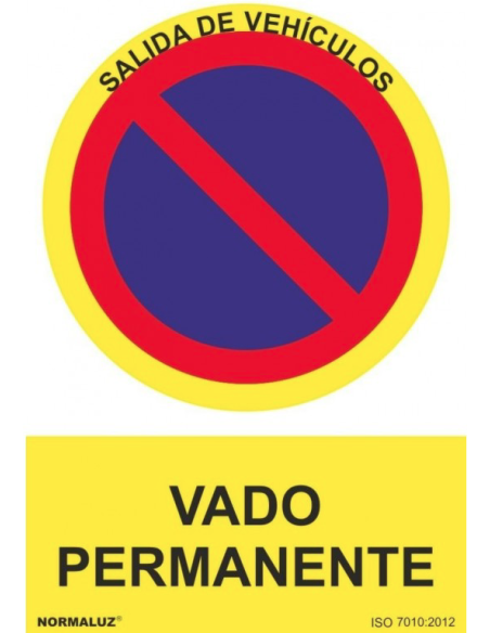 SEÑAL PROHIBIDO VADO PERMANENTE PVC 210X300MM