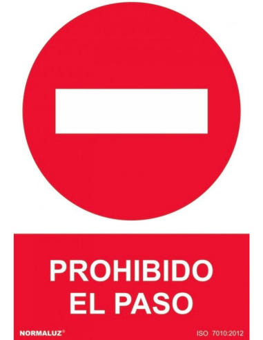 SEÑAL PROHIBIDO EL PASO PVC 210X300MM