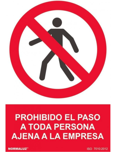 SEÑAL PROHIBIDO PASO PERSONA AJENA PVC 210X300MM