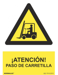 SEÑAL PELIGRO ATENCION PASO DE CARRETILLA PVC 210X300MM