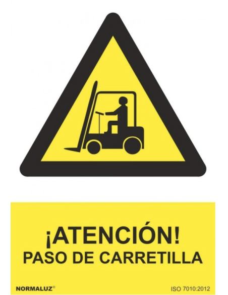 SEÑAL PELIGRO ATENCION PASO DE CARRETILLA PVC 210X300MM