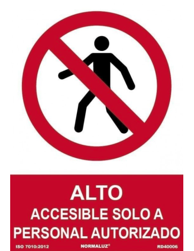 SEÑAL PROHIBIDO ALTO PERSONAL AUTORIZADO PVC 210X300MM