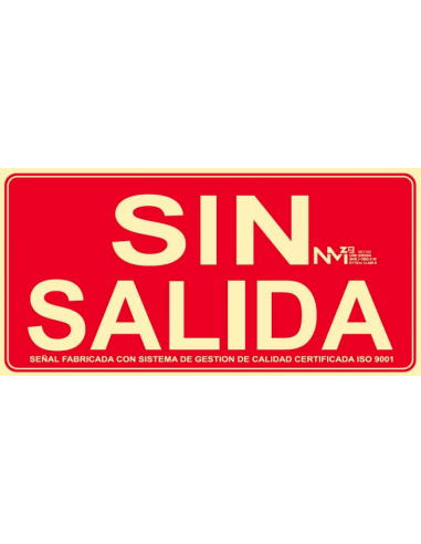 SEÑAL SIN SALIDA PVC CLASE B 200X250MM