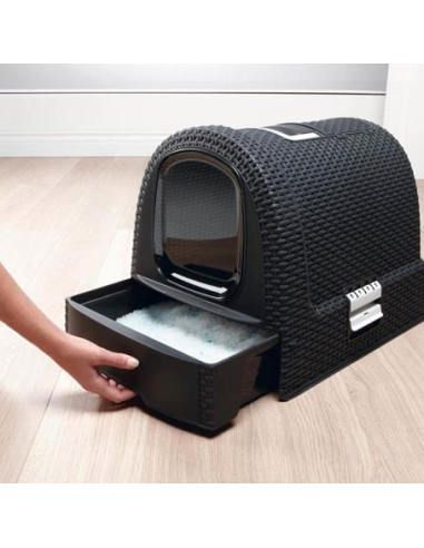 CAJA ASEO GATOS RATAN ANTRACITA