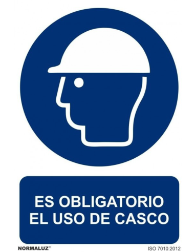 SEÑAL OBLIG USO DEL CASCO PVC 210X300MM