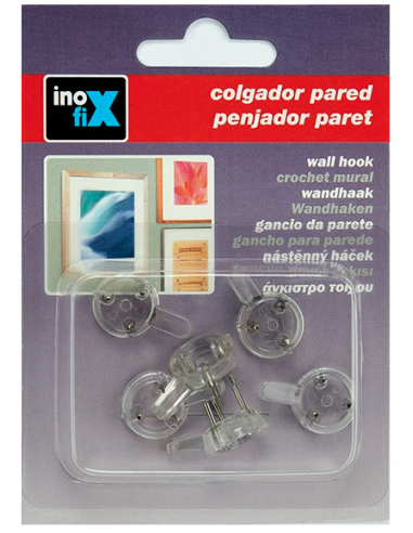 CUELGAFACIL 3 CLAVOS TRANSPARENTE BL6 INOFIX