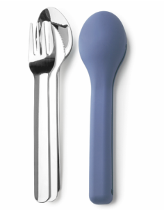 CUBIERTOS CAMPING INOX SET-3 C/FUNDA SILICONA 2