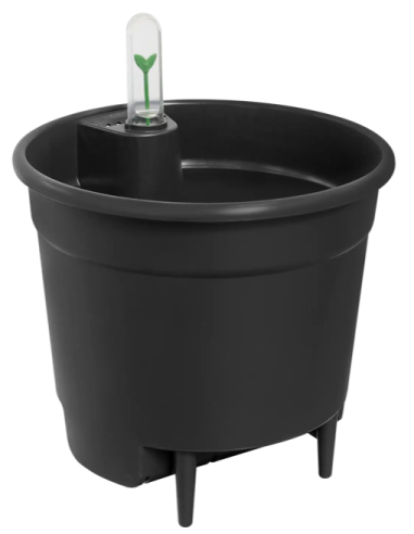 MACETA AUTORIEGO NEGRA 24 CM