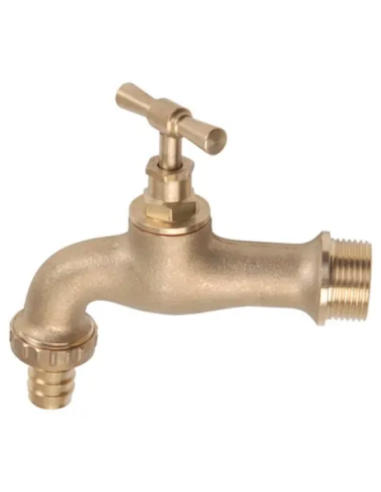 GRIFO JARDIN LATON RACOR MANGUERA PN10 1/2-3/4''