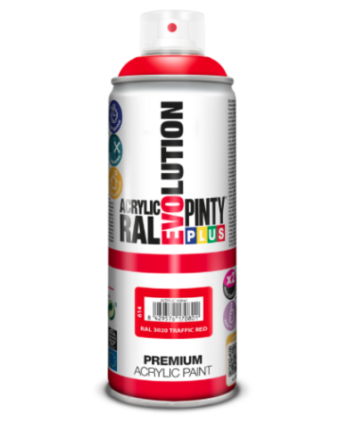 PINTURA AER ACR. ROJO TRAFFIC MATE RAL 3020 400 ML