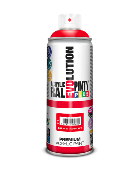 PINTURA AER ACR. ROJO TRAFFIC MATE RAL 3020 400 ML