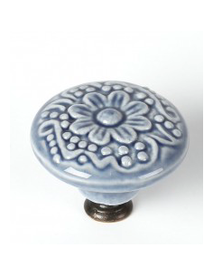 POMO PORCELANA AZUL 44 MM