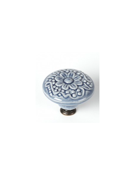 POMO PORCELANA AZUL 44 MM