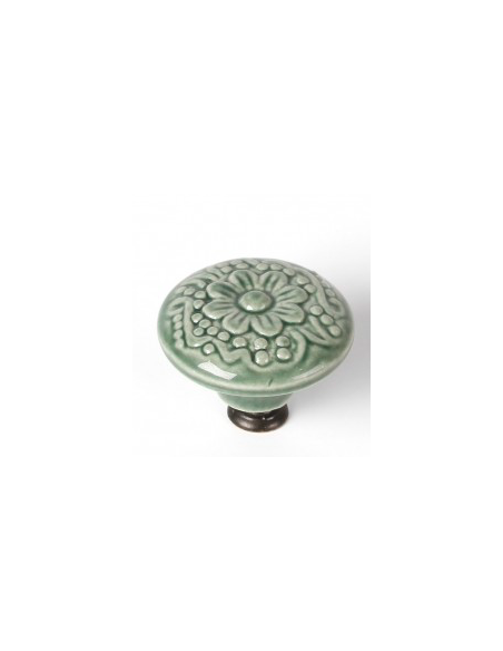 POMO PORCELANA VERDE 44 MM