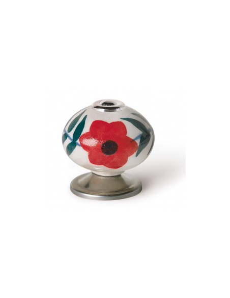 POMO PORCELANA FLOR 40 MM