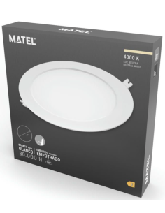 DOWNLIGHT LED PC REDONDO BLANCO LUZ NEUTRA 18 W