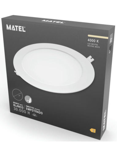 DOWNLIGHT LED PC REDONDO BLANCO LUZ NEUTRA 1980lm 18 W