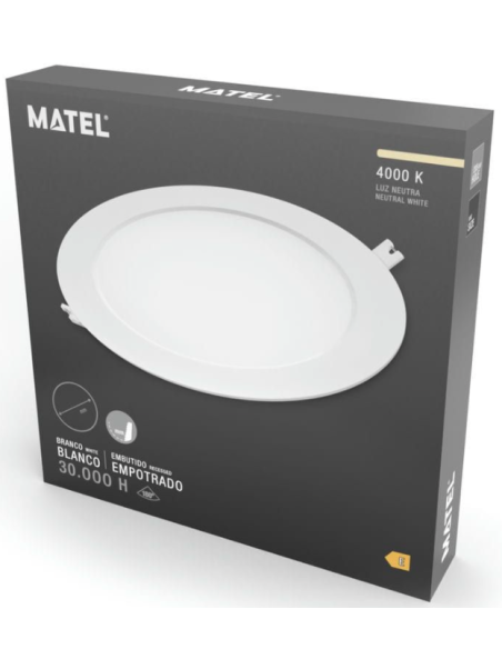 DOWNLIGHT LED PC REDONDO BLANCO LUZ NEUTRA 1980lm 18 W