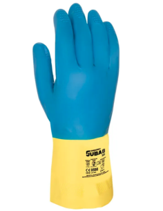 GUANTE LATEX IND AZUL/AMAR 7
