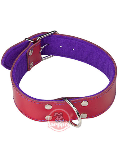 COLLAR PERRO CUERO GRANATE/PUR 550X40 MM