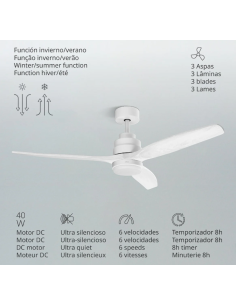 VENTILADOR TECHO NEPAL SILENCIOSO 3A BLANCO 40 W 2
