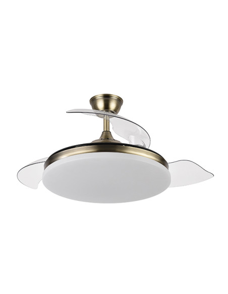 VENTILADOR TECHO CIERZO 4 ASP RETRACT DORADO 107 CM