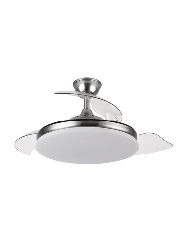 VENTILADOR TECHO CIERZO 4 ASP RETRACT PLATA 107 CM