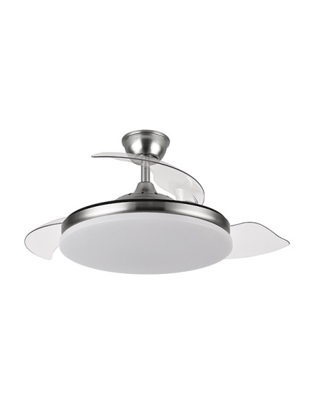 VENTILADOR TECHO CIERZO 4 ASP RETRACT PLATA 107 CM