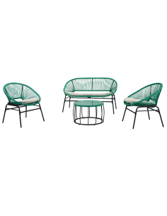 CONJUNTO ACERO/PE RATAN CABO VERDE 4 PZAS