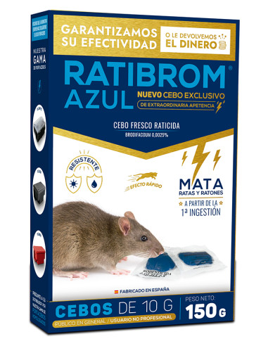 RATICIDA CEBO FRESCO AZUL 150 GR