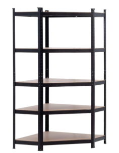 ESTANTERIA ESQUINERA NEGRA 5 BALDAS MODULABLES 80X40X180